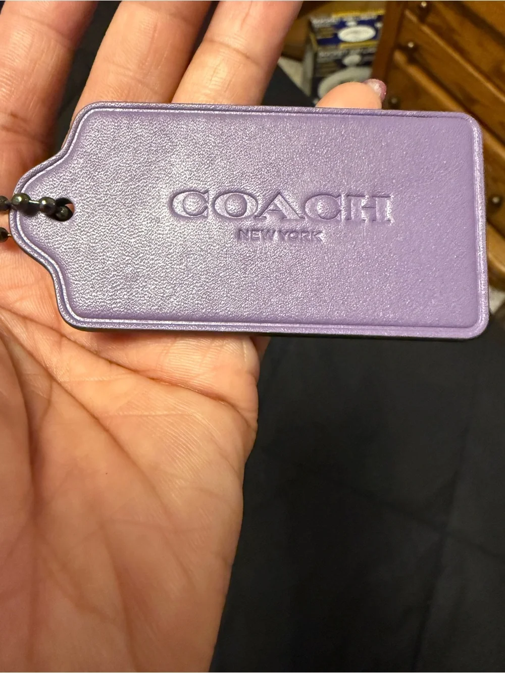 Coach  Authentic Purple Leather Hangtag – Customized/Embellished